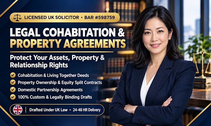draft a property agreement for unmarried couples UK solicitor