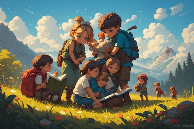 children book illustrations and children book cover