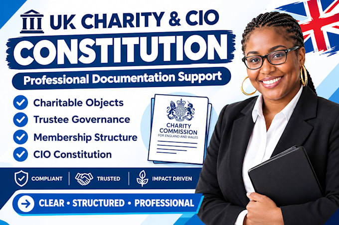 prepare your UK charity or cio constitution