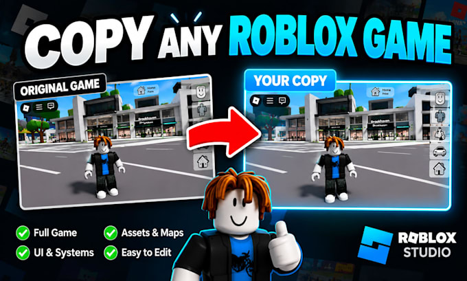 copy any roblox game for you