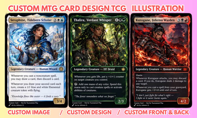create custom mtg magic the gathering, commander and tcg cards