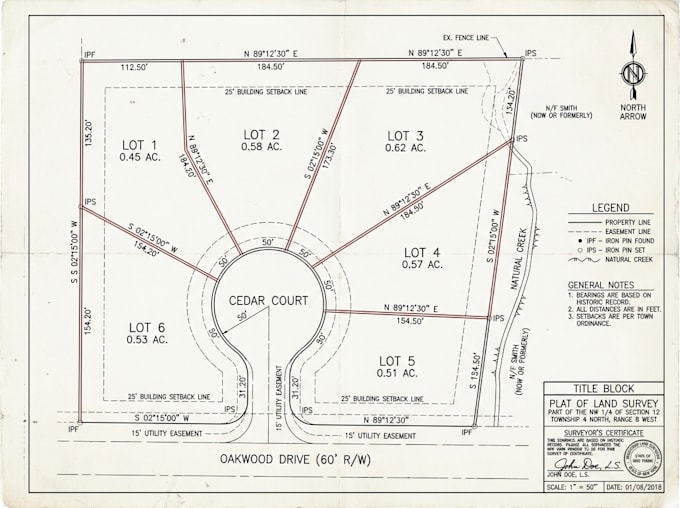 create plat map, parcel map, property boundary and land survey layout