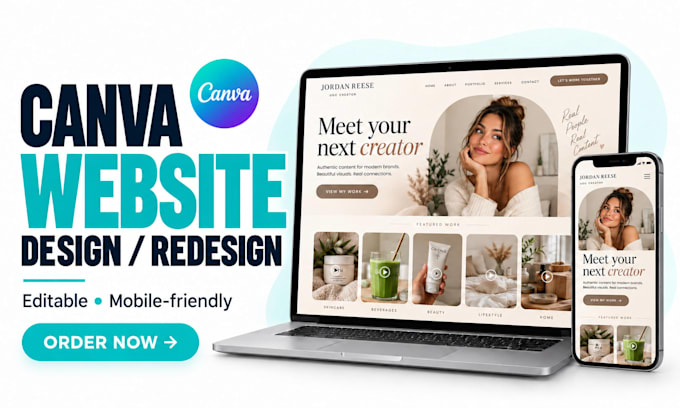 design canva website redesign ugc portfolio website canva landing page