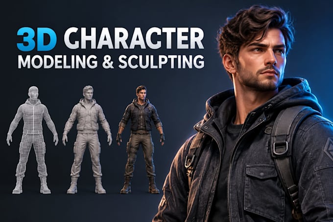 do 3d character modeling and 3d sculpting