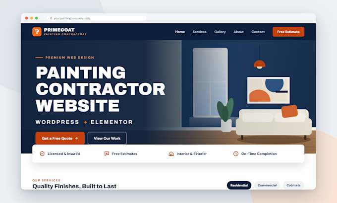 build a painting contractor website in wordpress