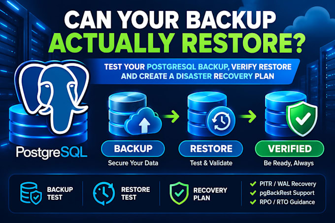 test your postgresql backup, verify restore and create a DR plan