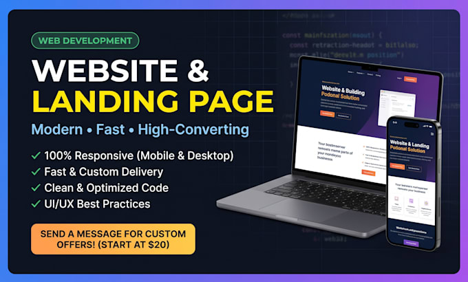 build a fast responsive landing page or single page website