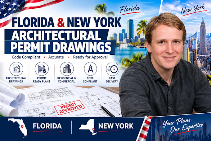 do florida and new york architectural permit drawing,