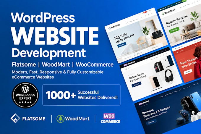 design or redesign a wordpress woocommerce website with flatsome or woodmart