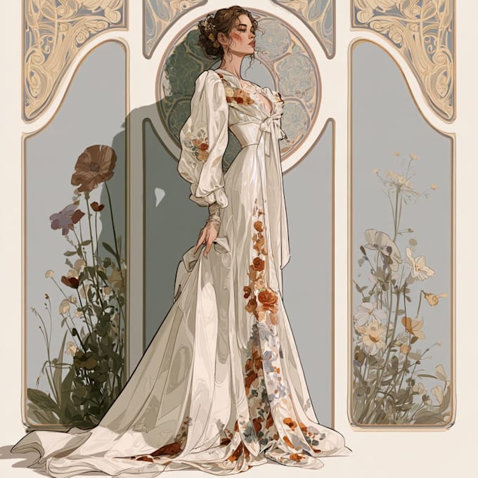 do illustrations in art nouveau style