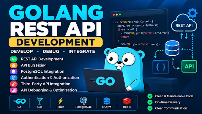 develop or fix golang rest apis