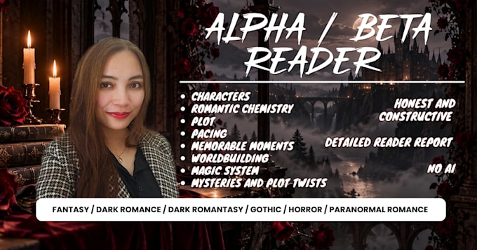 beta read your dark romance or romantasy novel with detailed feedback