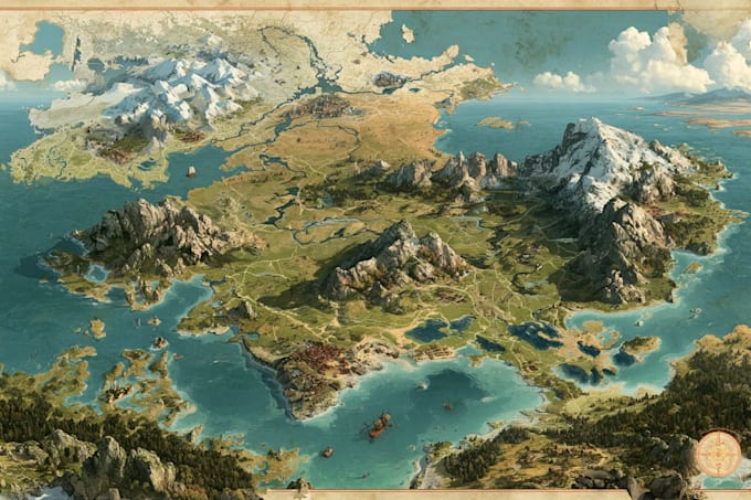 illustrate medieval fantasy map
