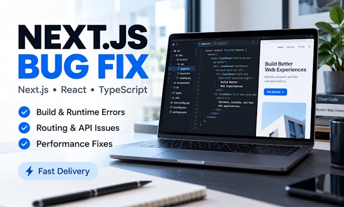 fix nextjs bugs, react errors and frontend issues