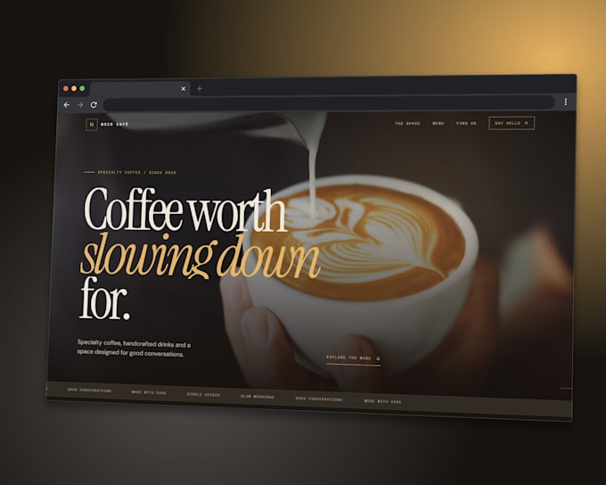 design a modern restaurant or cafe website