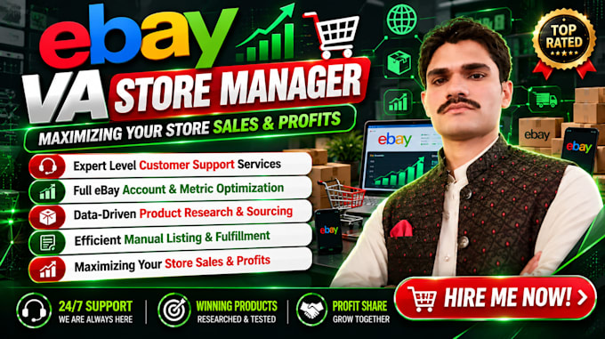 be your ebay VA, ebay store manager, inventory manager and ebay lister