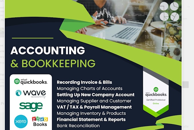 bookkeeping, quickbooks cleanup, xero and wave expert
