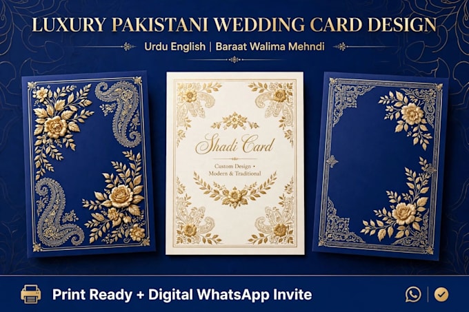 design luxury wedding invitation and shadi card