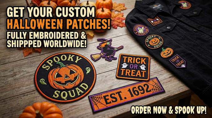 make custom halloween embroidered patches, iron on patch