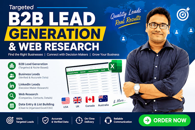 provide b2b lead generation and web research