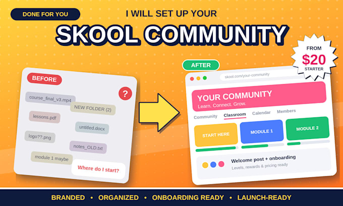 setup skool community skool credit repair and course creation