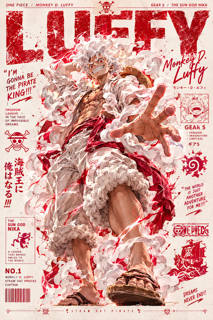 create a premium anime and manga character poster