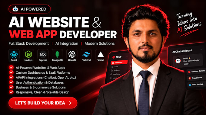 build ai websites, ai web apps, saas and custom ai solutions