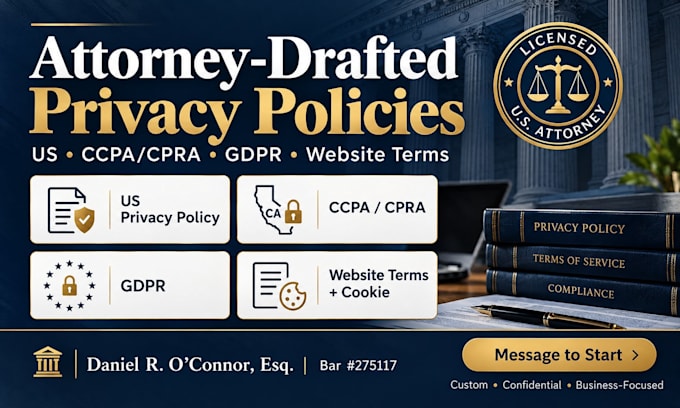 draft a custom US privacy policy for your website or app