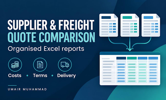 compare supplier or freight quotes in excel