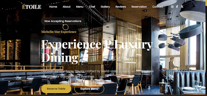 design a luxury restaurant website using HTML CSS and js
