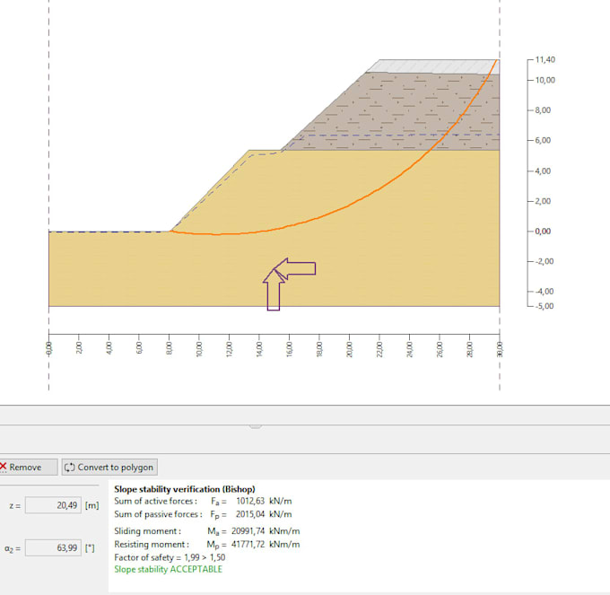 perform geotechnical analysis, slope stability  using geo5