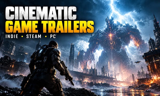 create VR game trailers, ai game trailers, cinematic teaser for mobile and steam