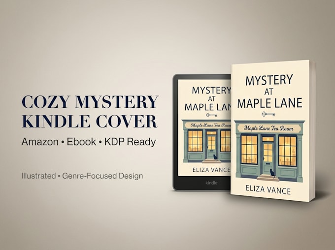 design a cozy mystery kindle ebook cover for amazon