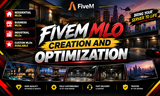 design, edit, fix mlo interiors, maps and props for fivem