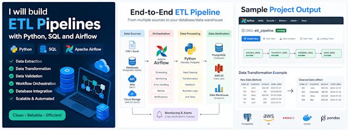 build etl pipelines with python sql and airflow