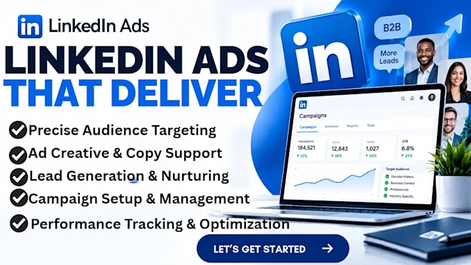 setup manage and optimize linkedin ads campaigns for b2b lead