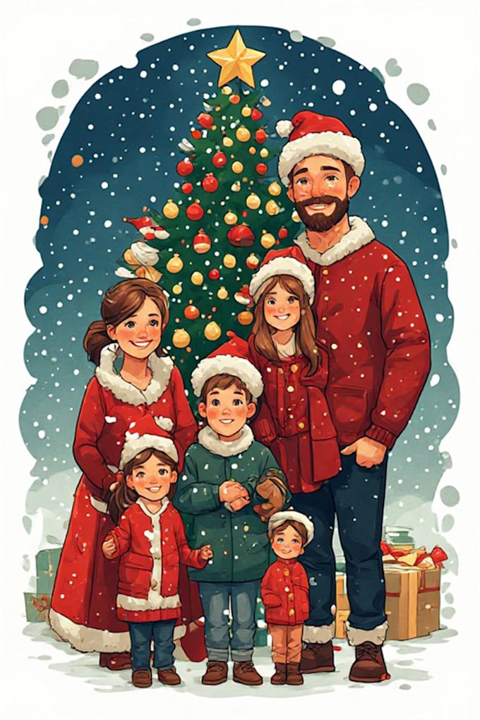 design unique family christmas portrait