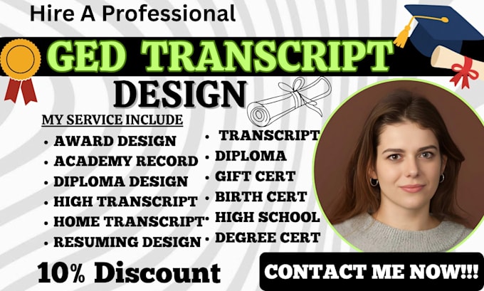 design custom college transcript, high school, ged or university transcript