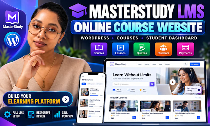 build masterstudy lms wordpress online course website and elearning platform