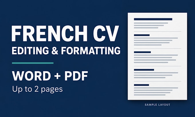 proofread and format your existing french CV