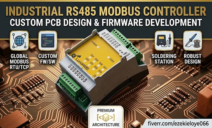 design industrial rs485 modbus controller pcb and firmware