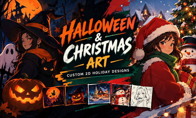 create custom halloween christmas and holiday art