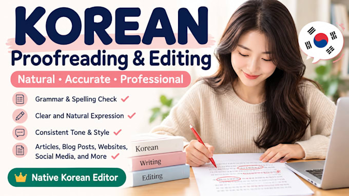 proofread and edit your korean text to sound natural and professional