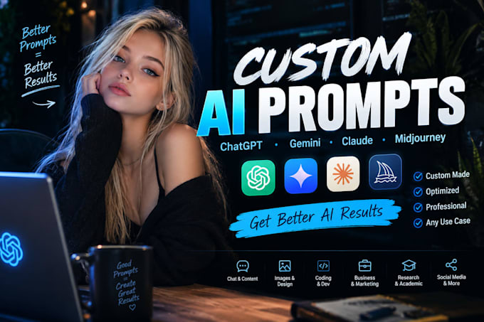 create 3 custom ai prompts in 50 dollars