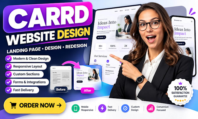 build carrd website, landing page, and carrd redesign