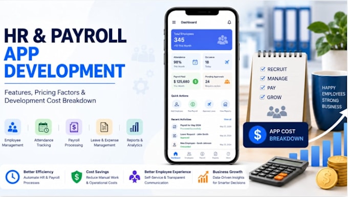 develop payroll software with HR management, payslips and employee portal