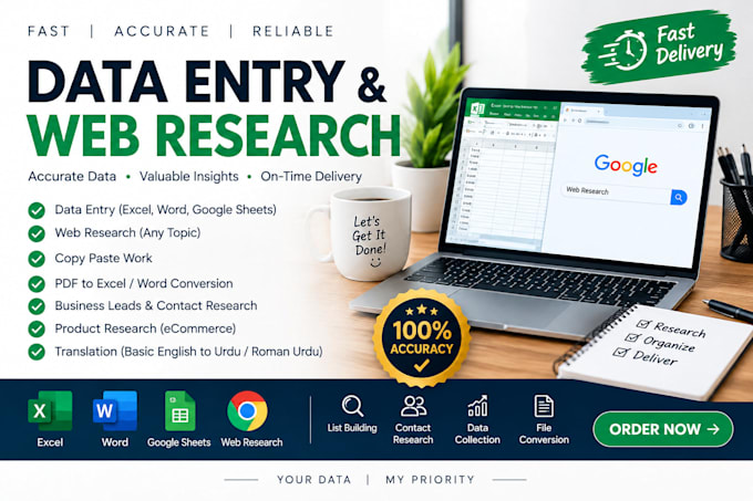 expert data entry web research
