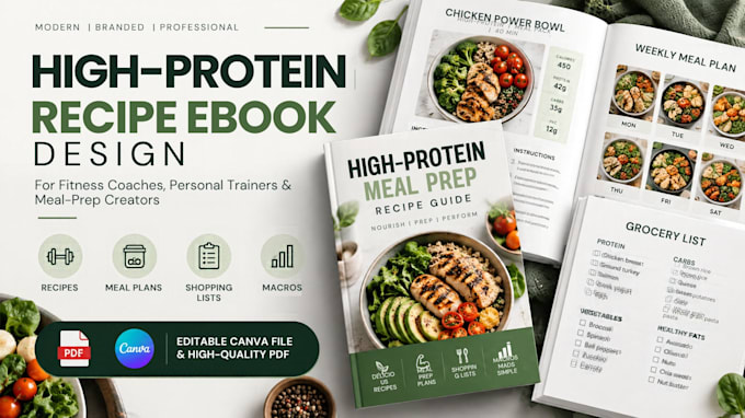 design high protein meal prep recipe ebook
