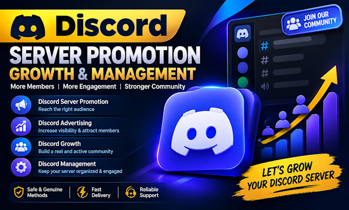 promote your discord server, boost community growth and managements