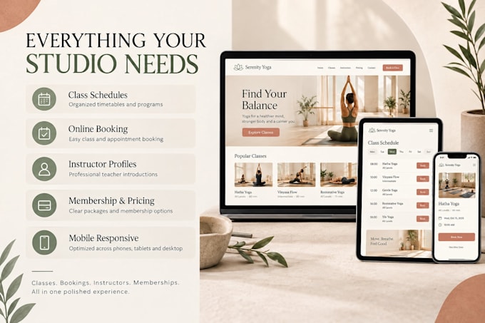 yoga studio website wordpress website